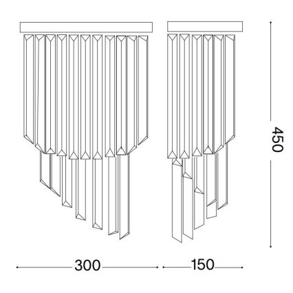 Ideal Lux - Kristall-Wandleuchte CARLTON 3xE14/40W/230V glänzendes Chrom