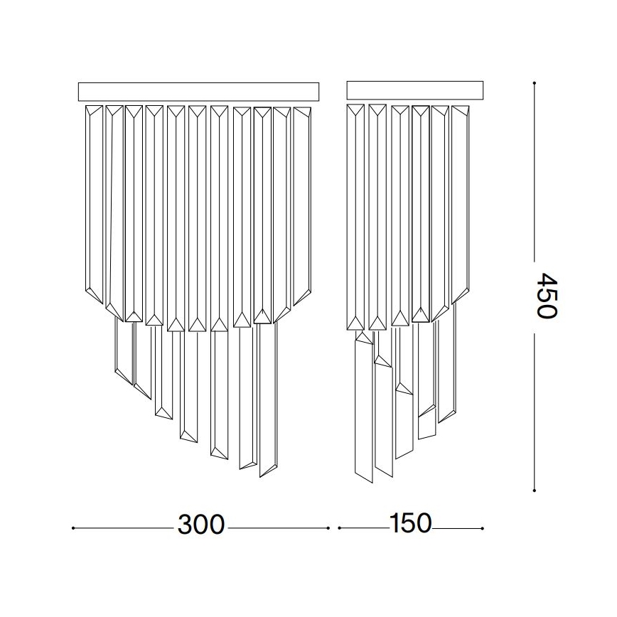 Ideal Lux - Kristall-Wandleuchte CARLTON 3xE14/40W/230V golden