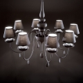 Ideal Lux - Kronleuchter an Kette BLANCHE 8xE14/40W/230V d 92 cm schwarz