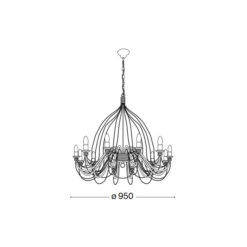 Ideal Lux - Kronleuchter an Kette CORTE 12xE14/40W/230V d 95 cm kupfern