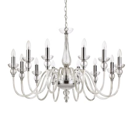 Ideal Lux - Kronleuchter an Kette DOGE 12xE14/40W/230V d 91 cm glänzendes Chrom