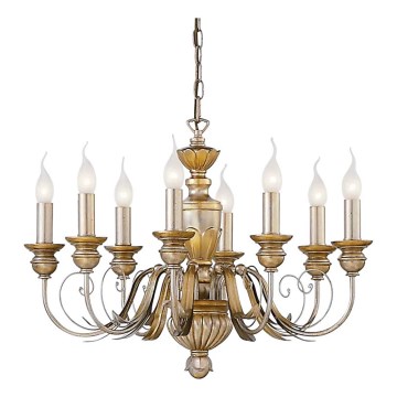 Ideal Lux - Kronleuchter an Kette FIRENZE 8xE14/40W/230V d 64 cm golden