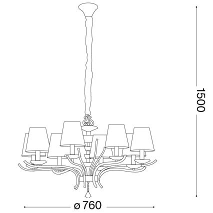Ideal Lux - Kristall-Kronleuchter an Kette PEGASO 8xE14/28W/230V d 76 cm glänzendes Chrom