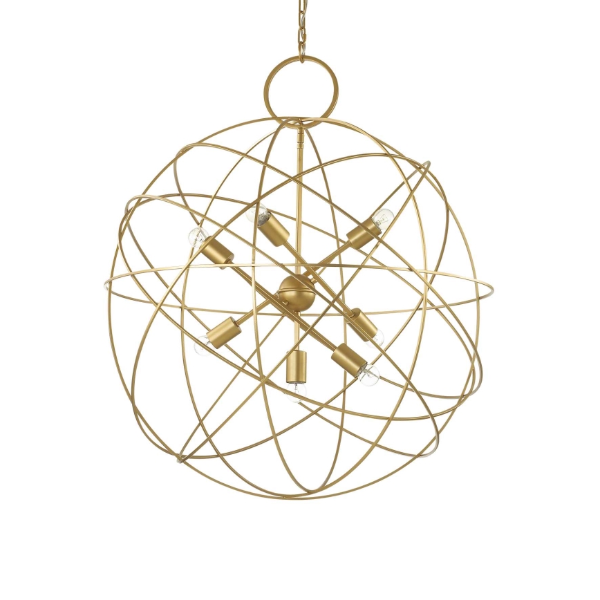 Ideal Lux - Kronleuchter mit Kette KONSE 7xE27/60W/230V Ø 80 cm goldfarben