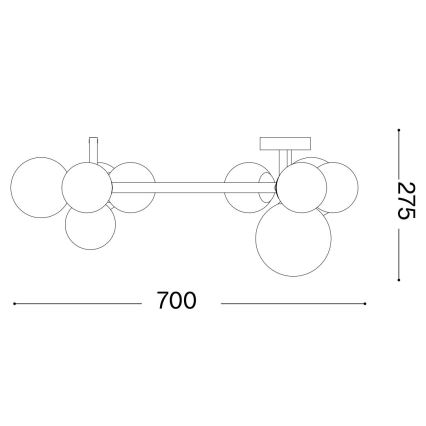 Ideal Lux - LED-Anbauleuchte PERLAGE 10xG9/3W/230V d 70 cm golden/rauchig
