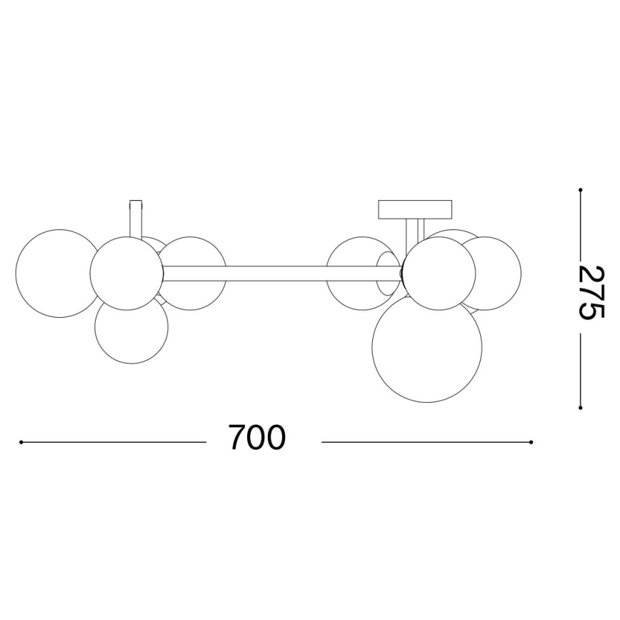 Ideal Lux - LED-Anbauleuchte PERLAGE 10xG9/3W/230V d 70 cm golden/rauchig