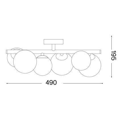 Ideal Lux - LED-Anbauleuchte PERLAGE 6xG9/3W/230V 49 cm golden/rauchig