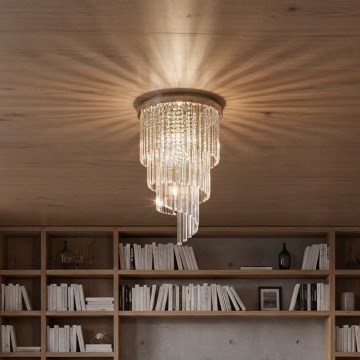 Ideal Lux - LED aufgesetzte Kristall-Deckenleuchte CARLTON 8xE14/40W/230V Ø 40 cm Hochglanz-Chrom