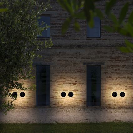Ideal Lux - LED-Außenwandleuchte PUNTO, 9 W, 230 V, Ra 90, Ø 18 cm, IP54, Anthrazit