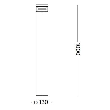 Ideal Lux - LED-Außenleuchte BOEING LED/14W/230V 100 cm CRI 90 IP65 schwarz