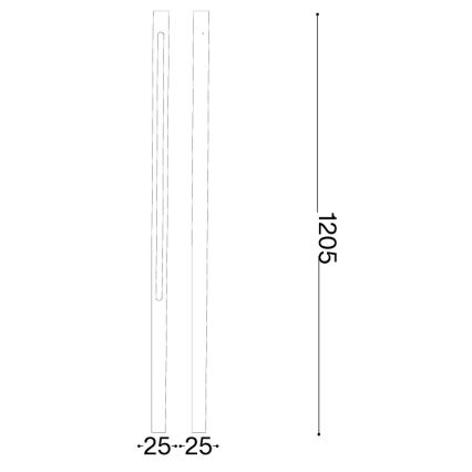Ideal Lux - LED-Außenleuchte JEDI LED/19W/230V 120 cm CRI 90 IP65 braun