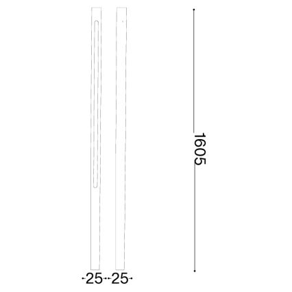 Ideal Lux - LED-Außenleuchte JEDI LED/25W/230V 160 cm CRI 90 IP65 anthrazit