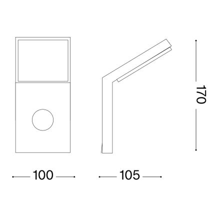 Ideal Lux - LED-Außenleuchte mit Sensor STYLE LED/9W/230V 4000K CRI 90 IP54 anthrazit