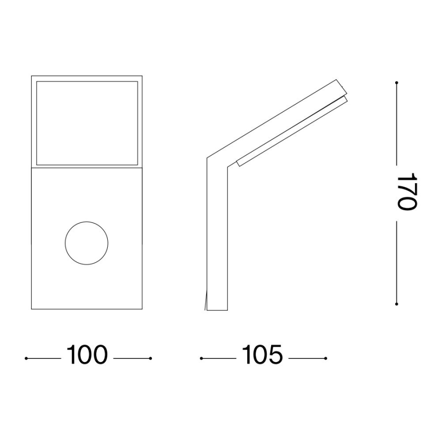 Ideal Lux - STYLE LED Außenleuchte mit Sensor LED/9W/230V 4000K CRI 90 IP54 Anthrazit