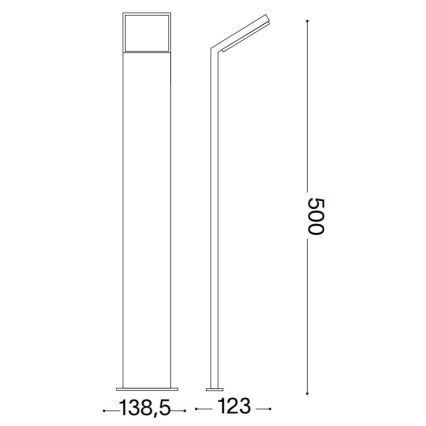 Ideal Lux - LED-Außenleuchte STYLE LED/8,5W/230V 4000K 50 cm CRI 90 IP54 schwarz