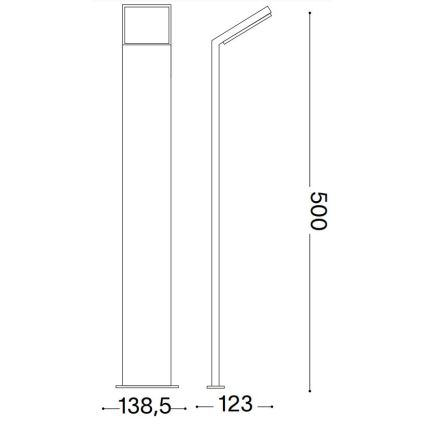 Ideal Lux - LED-Außenleuchte STYLE LED/8,5W/230V 3000K 50 cm CRI 90 IP54 anthrazit