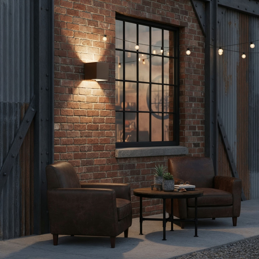 Ideal Lux - LED-Außenwandleuchte ATOM LED/12W/230V CRI 90 IP54 braun