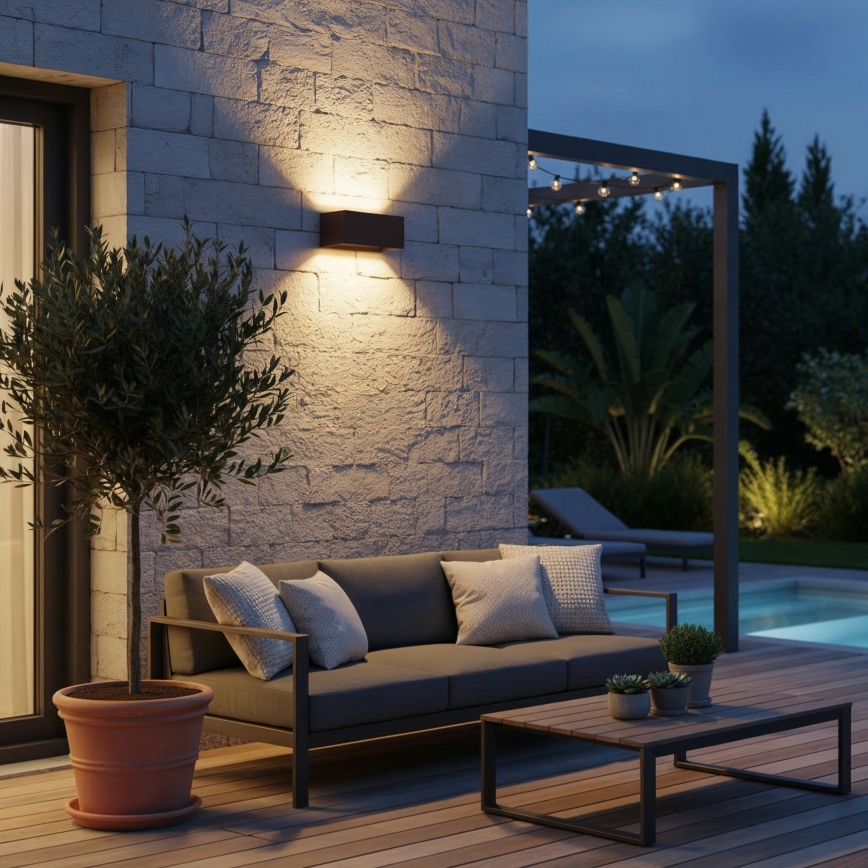 Ideal Lux - LED Außenwandleuchte ATOM LED/25W/230V CRI 90 IP54 braun