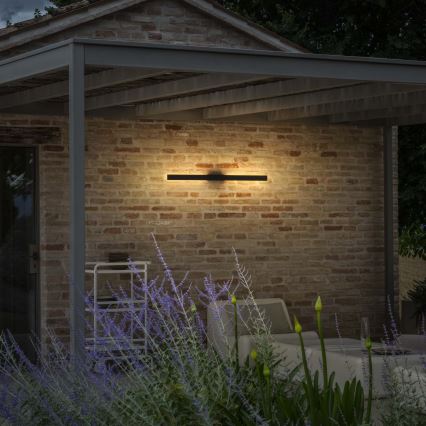 Ideal Lux - LED-Außen-Wandleuchte LINEA, 20 W, 230 V, CRI 90, 104 cm, IP54, schwarz
