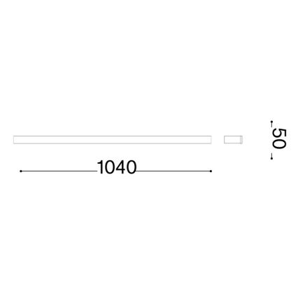Ideal Lux - LED-Außen-Wandleuchte LINEA, 20 W, 230 V, CRI 90, 104 cm, IP54, schwarz
