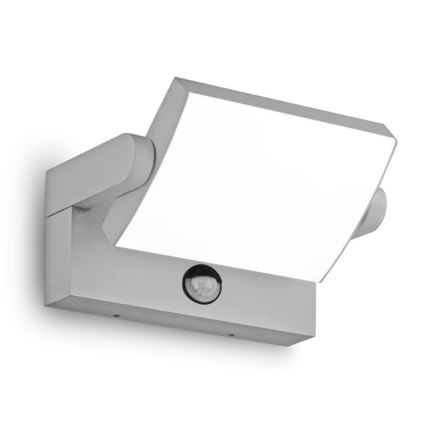 Ideal Lux - LED-Außenwandleuchte SWIPE mit Sensor, LED 21 W, 230 V, CRI 90, IP54, grau