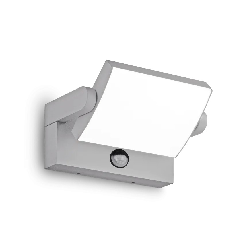 Ideal Lux - LED-Außenwandleuchte SWIPE mit Sensor, LED 21 W, 230 V, CRI 90, IP54, grau
