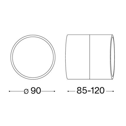 Ideal Lux - LED-Außenwandleuchte OMEGA LED/7W/230V CRI 90 IP54 anthrazit