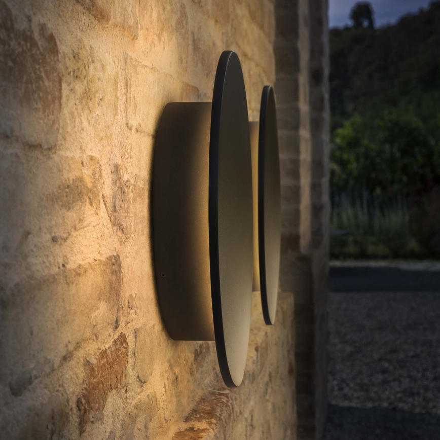 Ideal Lux - LED-Außen-Wandleuchte PUNTO LED/16W/230V CRI 90 Ø 30 cm IP54 schwarz