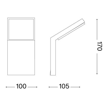 Ideal Lux - LED Außenwandleuchte STYLE LED/8,5W/230V 3000K CRI 90 IP54 schwarz