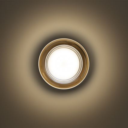 Ideal Lux - LED-Badezimmer-Deckenleuchte LOLLY 1xGX53/9W/230V Ø 10,5 cm IP44 gold/rauchbeige