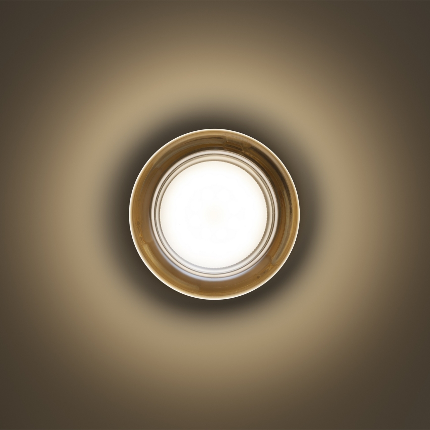 Ideal Lux - LED-Badezimmer-Deckenleuchte LOLLY 1xGX53/9W/230V Ø 10,5 cm IP44 gold/rauchbeige