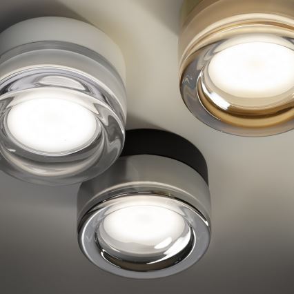 Ideal Lux - LED-Badezimmer-Deckenleuchte LOLLY 1xGX53/9W/230V Ø 10,5 cm schwarz/rauchschwarz