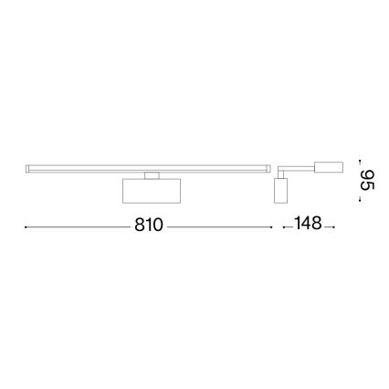 Ideal Lux - LED-Bilderleuchte ALMA LED/18W/230V 81 cm CRI 90 golden