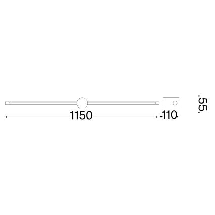 Ideal Lux - LED-Bilderleuchte FILO LED/16W/230V 115 cm CRI 90 schwarz