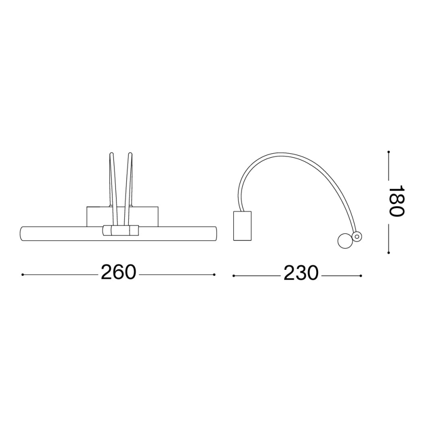 Ideal Lux - LED-Bildleuchte BOW LED/3,5W/230V CRI 90 26 cm Messing
