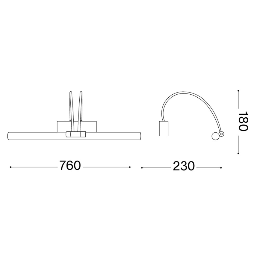 Ideal Lux - LED Bildleuchte BOW LED/8W/230V glänzender Chrom