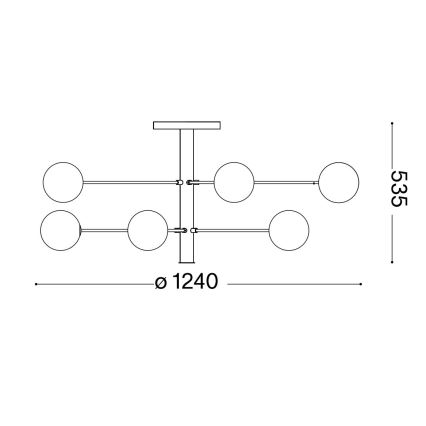 Ideal Lux - LED-Deckenleuchte an Stange COSMOPOLITAN 10xG9/3W/230V d 124 cm schwarz