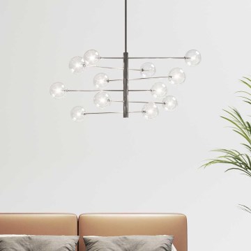 Ideal Lux - LED-Deckenleuchte an Stange EQUINOXE 12xG4/2W/230V d 124 cm glänzendes Chrom/klar