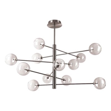 Ideal Lux - LED-Deckenleuchte an Stange EQUINOXE 12xG4/2W/230V d 128,1 cm glänzendes Chrom/rauchig