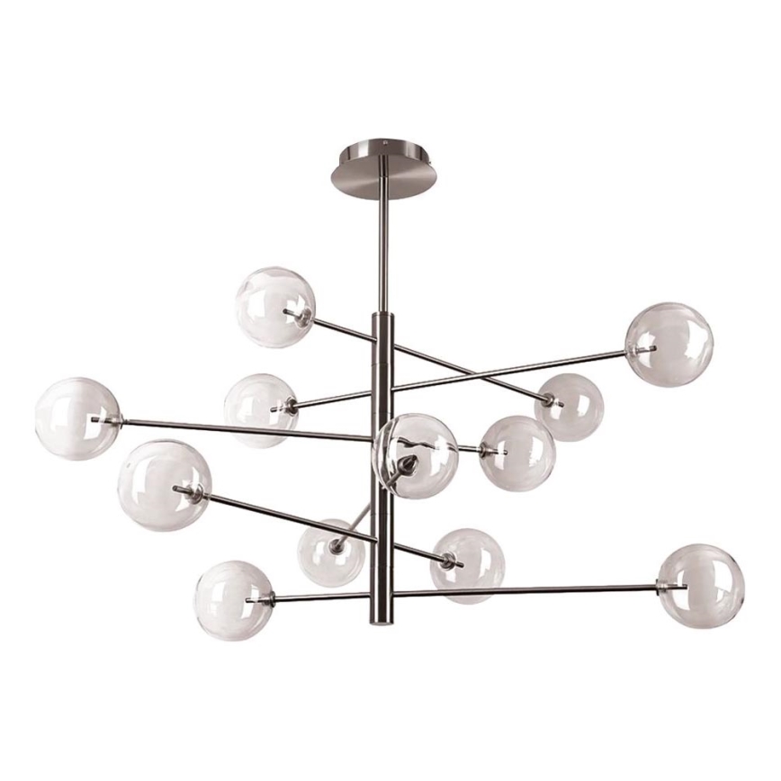 Ideal Lux - LED-Deckenleuchte an Stange EQUINOXE 12xG4/2W/230V d 128,1 cm glänzendes Chrom/rauchig