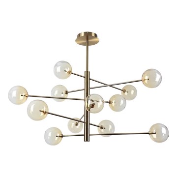 Ideal Lux - LED-Deckenleuchte an Stange EQUINOXE 12xG4/2W/230V d 128,1 cm Messing/rauchig