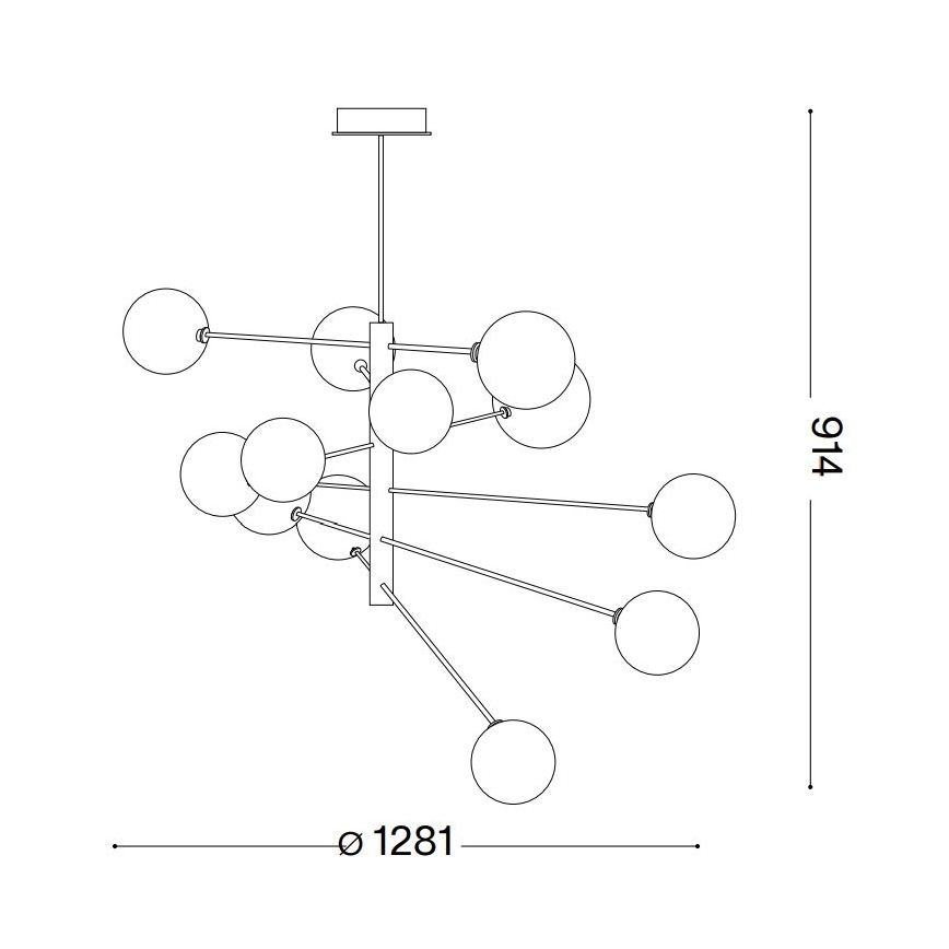 Ideal Lux - LED-Deckenleuchte an Stange EQUINOXE 12xG4/2W/230V d 128,1 cm Messing/rauchig