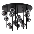 Ideal Lux - LED-Deckenleuchte an Stange PERLAGE 18xG9/3W/230V d 70 cm schwarz/rauchig