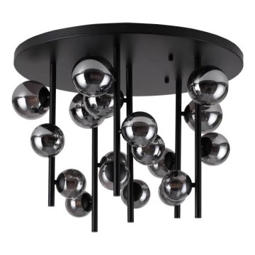 Ideal Lux - LED-Deckenleuchte an Stange PERLAGE 18xG9/3W/230V d 70 cm schwarz/rauchig