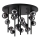 Ideal Lux - LED-Deckenleuchte an Stange PERLAGE 18xG9/3W/230V d 70 cm schwarz/rauchig