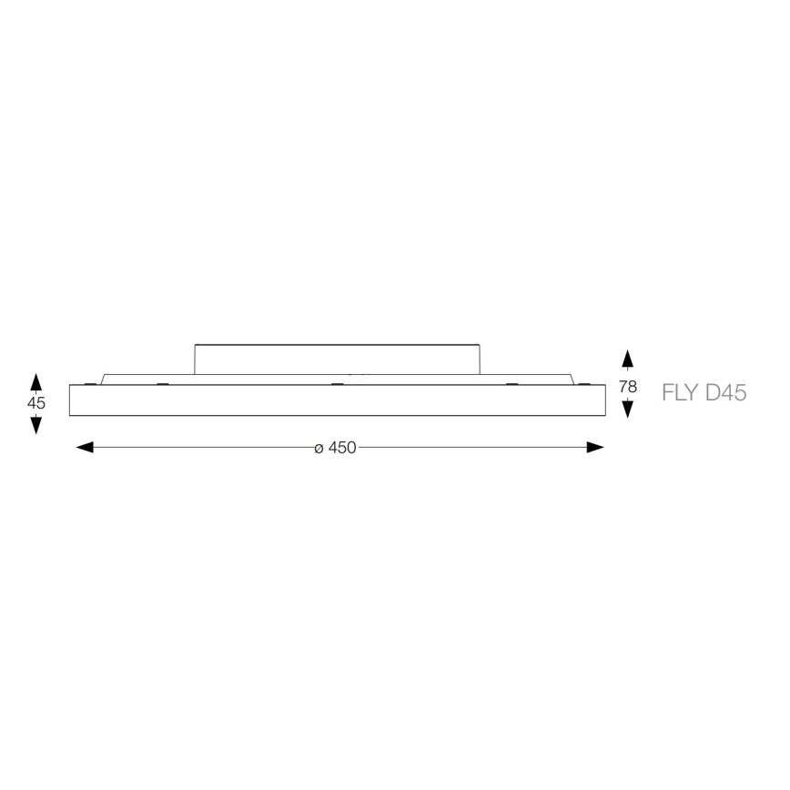 Ideal Lux - LED-Deckenleuchte FLY LED/26W/230V 2700K d 45 cm CRI 90 IP40 schwarz