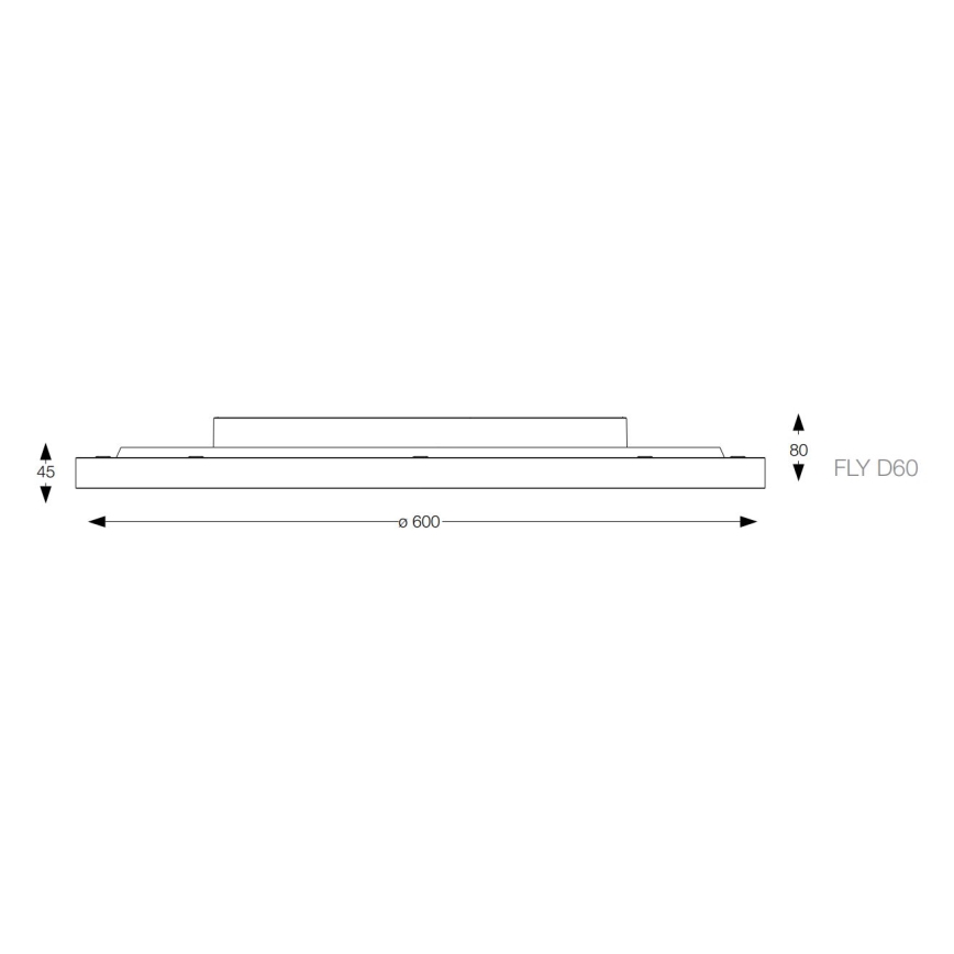 Ideal Lux - LED-Deckenleuchte FLY LED/53W/230V 2700K d 60 cm CRI 90 IP40 schwarz