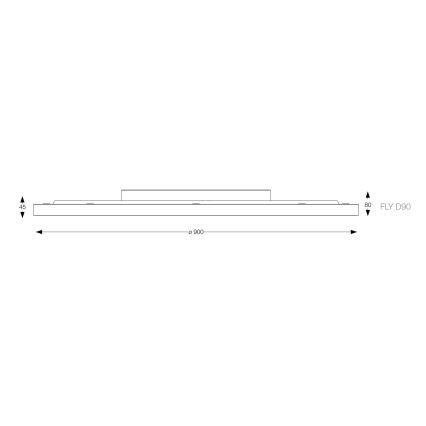 Ideal Lux - LED-Deckenleuchte FLY LED/68W/230V 2700K d 90 cm CRI 90 IP40 schwarz