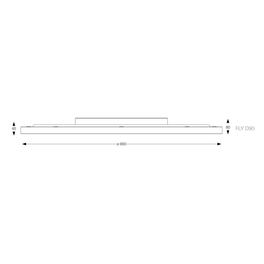 Ideal Lux - LED-Deckenleuchte FLY LED/68W/230V 2700K d 90 cm CRI 90 IP40 schwarz