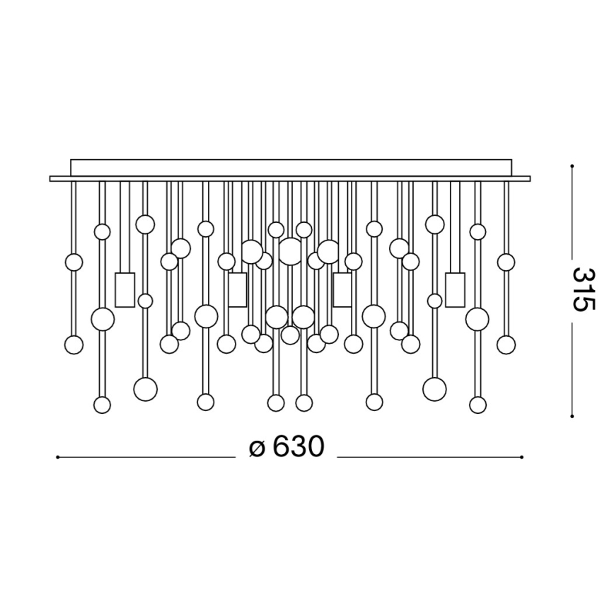 Ideal Lux - LED-Deckenleuchte NEVE 12xG9/3W/230V Ø 63 cm hochglänzender Chrom
